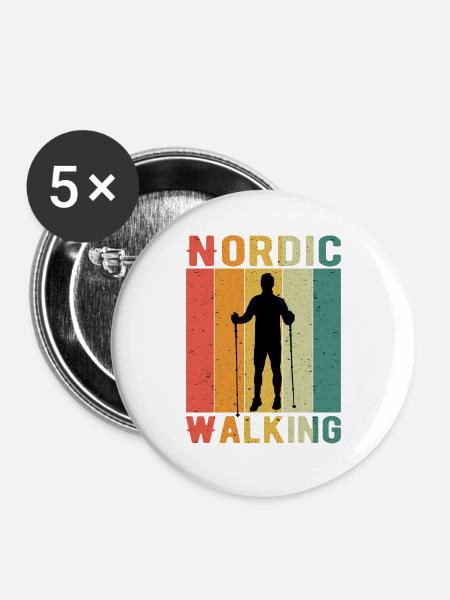 Nordic Walking - Buttons groß 56 mm (5er Pack) - Weiß