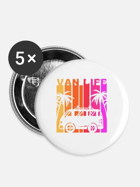 Van life - camper van lifestyle - Buttons large 2.2''/56 mm (5-pack) - white