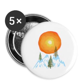 Mountains Mountains Nature Conservation Forest Summit - Buttons large 2.2''/56 mm (5-pack) - white - Front