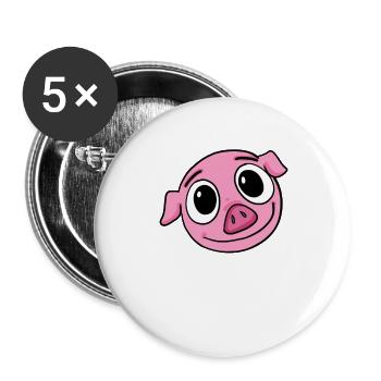 Porc - Lot de 5 grands badges (56 mm) - blanc - Devant