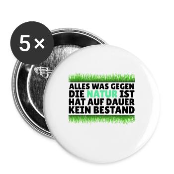 Natur - Buttons groß 56 mm (5er Pack) - Weiß - Vorne