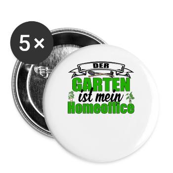 Garten Homeoffice - Buttons groß 56 mm (5er Pack) - Weiß - Vorne