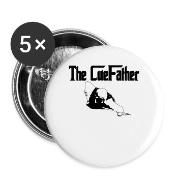 The Cuefather 8 Ball Pool Billiard Player Snooker - Buttons groß 56 mm (5er Pack) - Weiß - Vorne