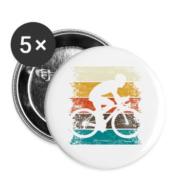 RENNRAD RETRO road cyclist Gravelbike road bike - Buttons large 2.2''/56 mm (5-pack) - white - Front