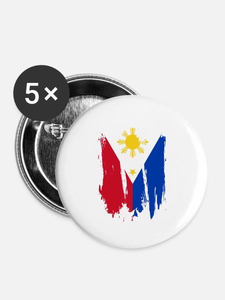 Philippinen - Buttons groß 56 mm (5er Pack) - Weiß