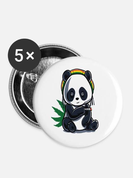 Cannabis Hanf THC 420 - Buttons groß 56 mm (5er Pack) - Weiß