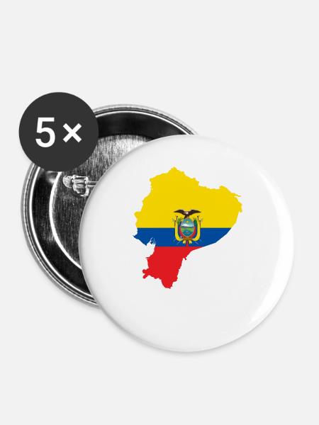 Ecuador - Buttons groß 56 mm (5er Pack) - Weiß