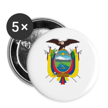 Ecuador - Buttons groß 56 mm (5er Pack) - Weiß - Vorne
