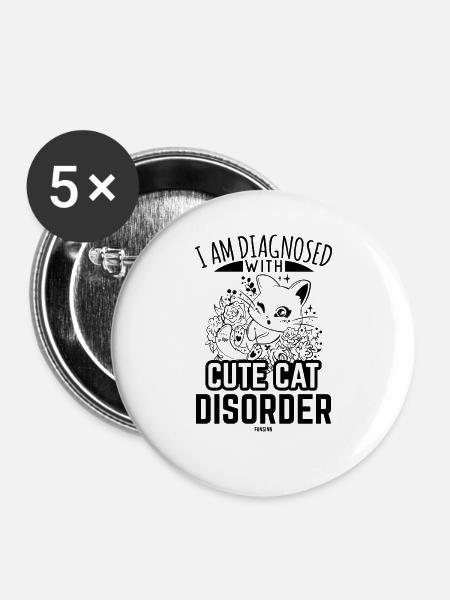 Katzenliebhaber - Buttons groß 56 mm (5er Pack) - Weiß