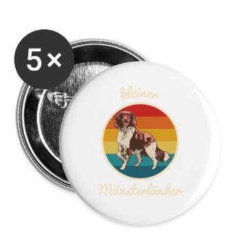Small Münsterländer Münsti Mundsterlander Dog - Buttons large 2.2''/56 mm (5-pack) - white - Front