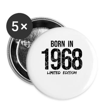 53RD BIRTHDAY - BORN IN 1968 LIMITED EDITION - Buttons large 2.2''/56 mm (5-pack) - white - Front