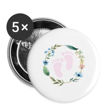 mère future sexe reveal grossesse - Lot de 5 grands badges (56 mm) - blanc - Devant
