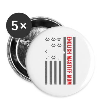 English Mastiff Mom T Shirt Retro English Mastiff - Lot de 5 grands badges (56 mm) - blanc - Devant
