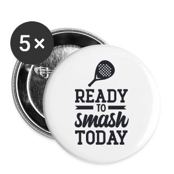 ready to smsh today- Padel tennis - Buttons groß 56 mm (5er Pack) - Weiß - Vorne