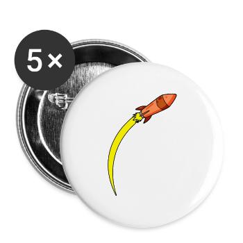 Missiles roquettes - Lot de 5 grands badges (56 mm) - blanc - Devant