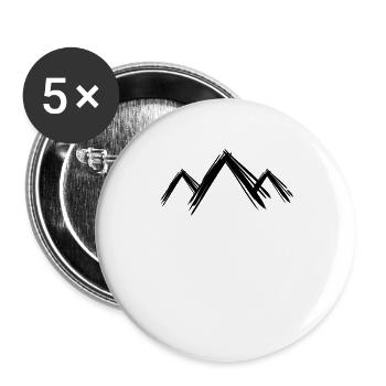 Berg Berge Wandern - Buttons groß 56 mm (5er Pack) - Weiß - Vorne