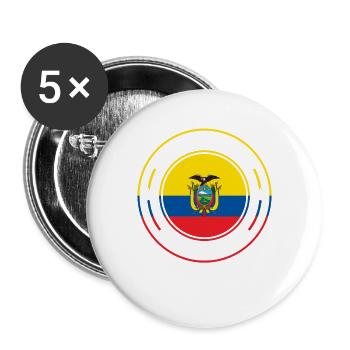 Ecuador - Buttons groß 56 mm (5er Pack) - Weiß - Vorne