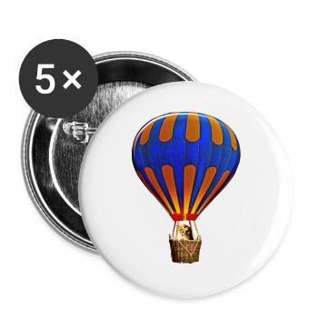 Montgolfière 3 - Lot de 5 grands badges (56 mm) - blanc - Devant
