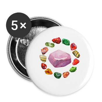Mineralien Steine Geologie Sammler Mineral Geologe - Buttons groß 56 mm (5er Pack) - Weiß - Vorne