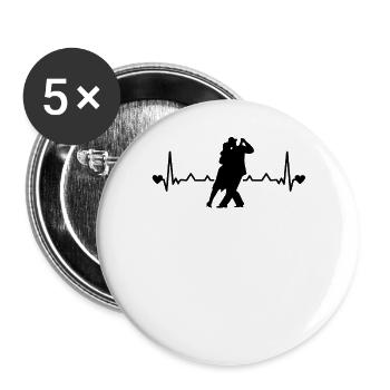 Tango Argentino Heartbeat Tango Danseur Couple - Lot de 5 grands badges (56 mm) - blanc - Devant