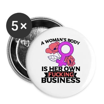 Féministe Féminisme émancipation cadeau - Lot de 5 grands badges (56 mm) - blanc - Devant