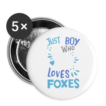 Füchse Fuchs Fuchsliebhaber - Buttons groß 56 mm (5er Pack) - Weiß - Vorne