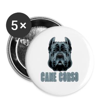 Cane Corso pour cane Corso propriétaire Cane - Lot de 5 grands badges (56 mm) - blanc - Devant