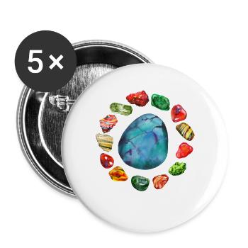 Mineralien Steine Geologie Sammler Mineral Geologe - Buttons groß 56 mm (5er Pack) - Weiß - Vorne