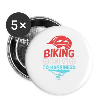 Biking Bicycle Bicycle Mountain Bike Sport - Buttons large 2.2''/56 mm (5-pack) - white - Front