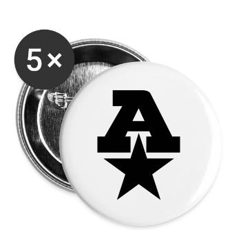 Une étoile - Lot de 5 grands badges (56 mm) - blanc - Devant