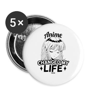 Anime Fille Manga - Lot de 5 grands badges (56 mm) - blanc - Devant