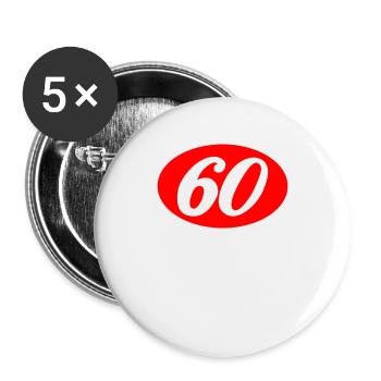 Sixty Sechzig 60 - Buttons groß 56 mm (5er Pack) - Weiß - Vorne
