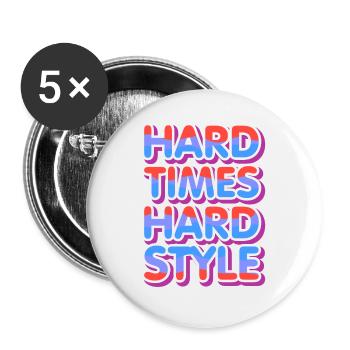 Hardstyle Rave Techno Sort Fêter Festival - Lot de 5 grands badges (56 mm) - blanc - Devant