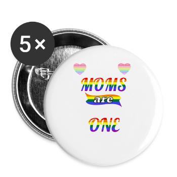 Deux mamans sont mieux qu’une fierté lesbienne LGBT Nous - Lot de 5 grands badges (56 mm) - blanc - Devant