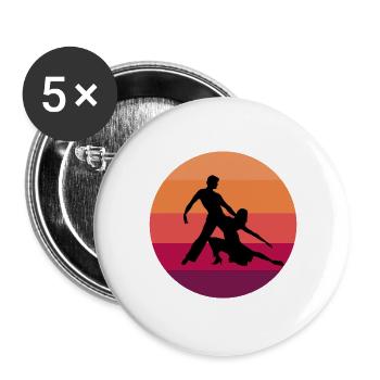 Latin Dancing Dance Couple Salsa Paso Doble - Buttons large 2.2''/56 mm (5-pack) - white - Front
