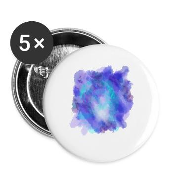Aquarell malerei Meeresblau - Buttons groß 56 mm (5er Pack) - Weiß - Vorne