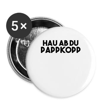 Plattdeutsch Beleidigungen Lustige Sprüche - Buttons groß 56 mm (5er Pack) - Weiß - Vorne