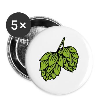 Hops Brewery Brewery Alcohol Beer Pleasure - Buttons large 2.2''/56 mm (5-pack) - white - Front