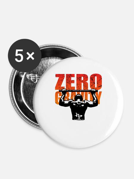 Zero Gravity - Buttons groß 56 mm (5er Pack) - Weiß
