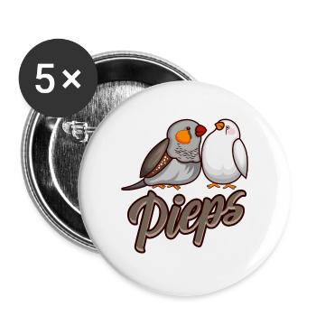 Zebra finches PIEPS Zebrafinch magnificent finches - Buttons large 2.2''/56 mm (5-pack) - white - Front