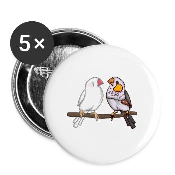Zebra finches zebra finch magnificent finches bird lovers - Buttons large 2.2''/56 mm (5-pack) - white - Front