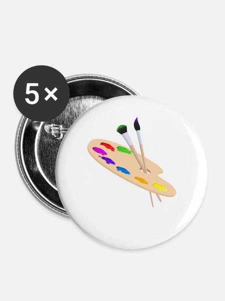 Für Maler - Buttons groß 56 mm (5er Pack) - Weiß