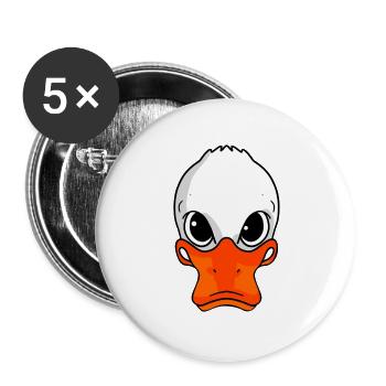 Canard méchant - Lot de 5 grands badges (56 mm) - blanc - Devant