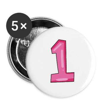 1 - Lot de 5 grands badges (56 mm) - blanc - Devant