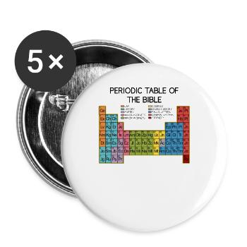 Bible Word of God - Table périodique des vers de Bible - Lot de 5 grands badges (56 mm) - blanc - Devant