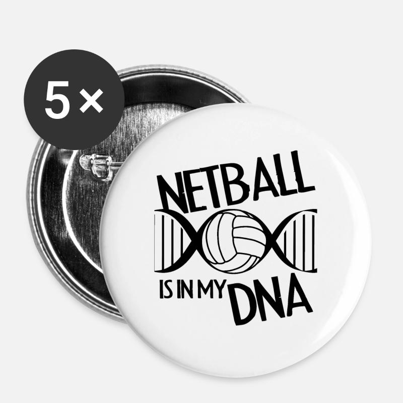 DNA Netball Ball - Buttons large 2.2''/56 mm (5-pack) - white