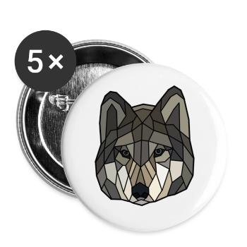 Wolf blanko - Buttons groß 56 mm (5er Pack) - Weiß - Vorne