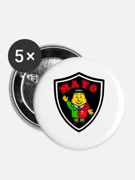 MAYO GAA - Buttons groß 56 mm (5er Pack) - Weiß