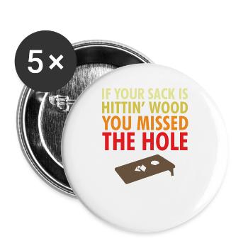 Cornhole cadeau cornhole amant Chemise Cornhol - Lot de 5 grands badges (56 mm) - blanc - Devant