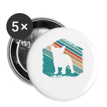 French Bulldog Cute Dog Design - Buttons large 2.2''/56 mm (5-pack) - white - Front